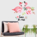 Wholesale Removable Flamingo Home Decor Waterproof PVC Colorful Wall Sticker